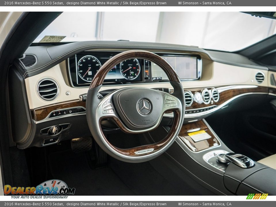 2016 Mercedes-Benz S 550 Sedan designo Diamond White Metallic / Silk Beige/Espresso Brown Photo #5