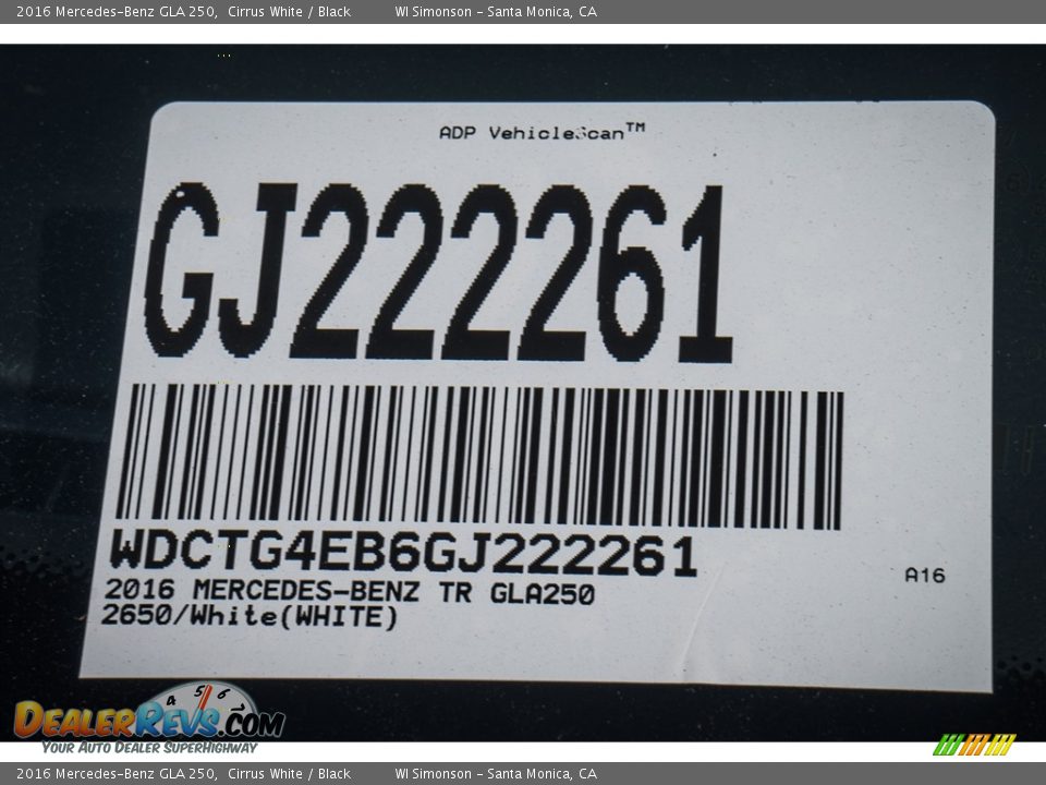 2016 Mercedes-Benz GLA 250 Cirrus White / Black Photo #8