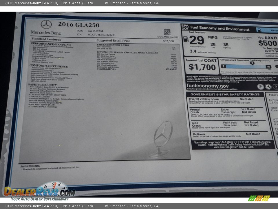 2016 Mercedes-Benz GLA 250 Cirrus White / Black Photo #11