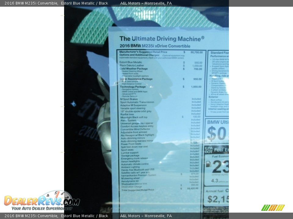 2016 BMW M235i Convertible Estoril Blue Metallic / Black Photo #5