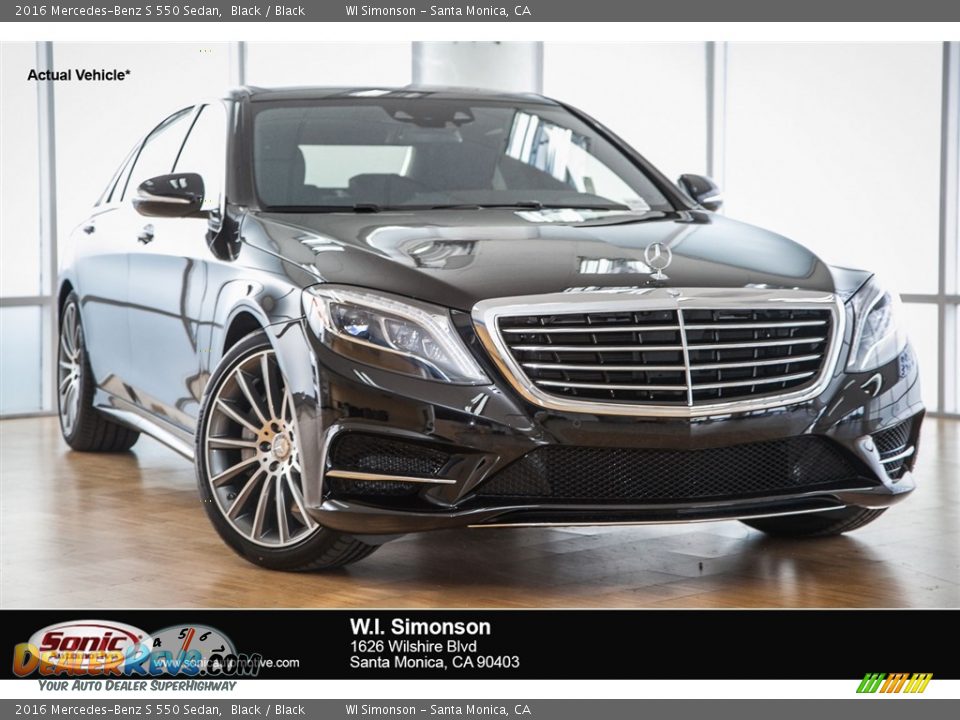 2016 Mercedes-Benz S 550 Sedan Black / Black Photo #1