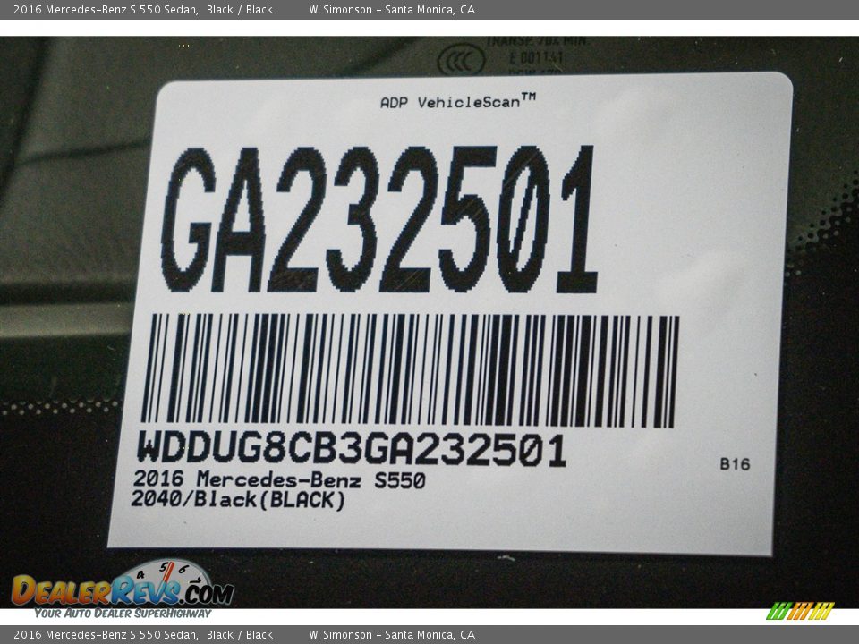2016 Mercedes-Benz S 550 Sedan Black / Black Photo #8