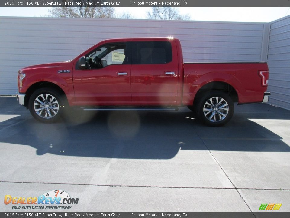 2016 Ford F150 XLT SuperCrew Race Red / Medium Earth Gray Photo #6
