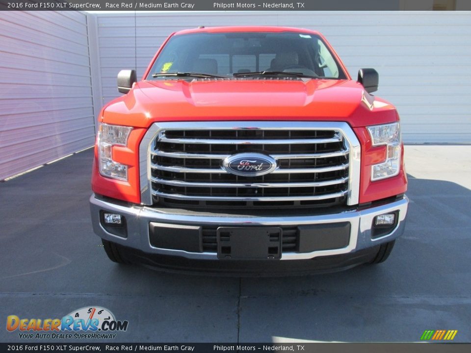 2016 Ford F150 XLT SuperCrew Race Red / Medium Earth Gray Photo #8