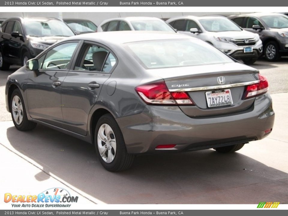 2013 Honda Civic LX Sedan Polished Metal Metallic / Gray Photo #2