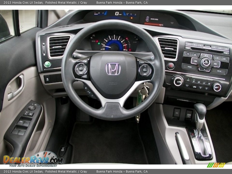 2013 Honda Civic LX Sedan Polished Metal Metallic / Gray Photo #5
