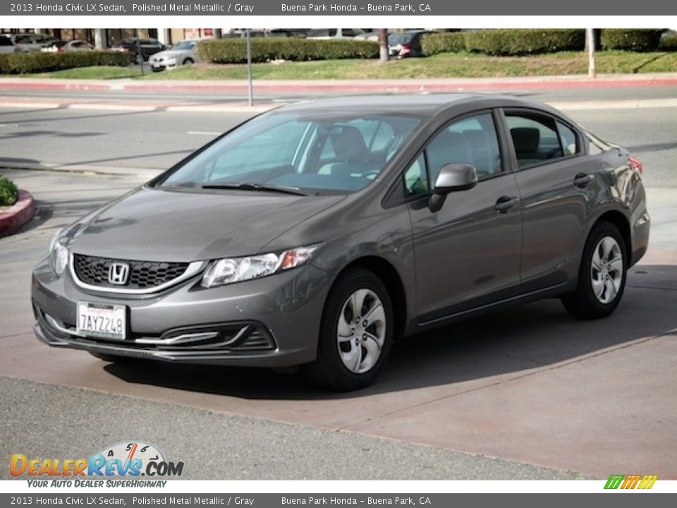 2013 Honda Civic LX Sedan Polished Metal Metallic / Gray Photo #8