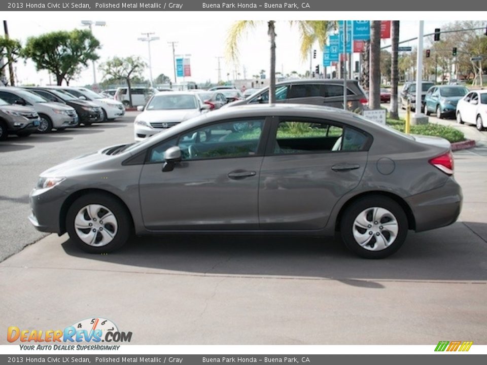 2013 Honda Civic LX Sedan Polished Metal Metallic / Gray Photo #9