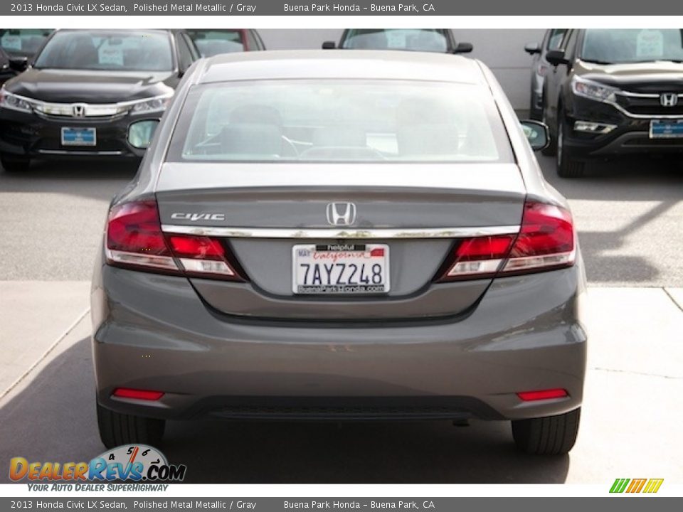 2013 Honda Civic LX Sedan Polished Metal Metallic / Gray Photo #10