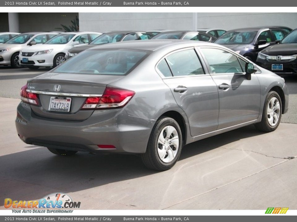 2013 Honda Civic LX Sedan Polished Metal Metallic / Gray Photo #11