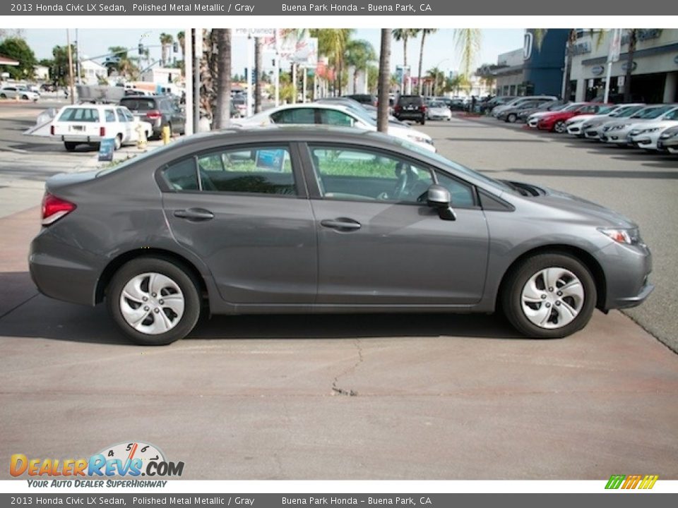 2013 Honda Civic LX Sedan Polished Metal Metallic / Gray Photo #12