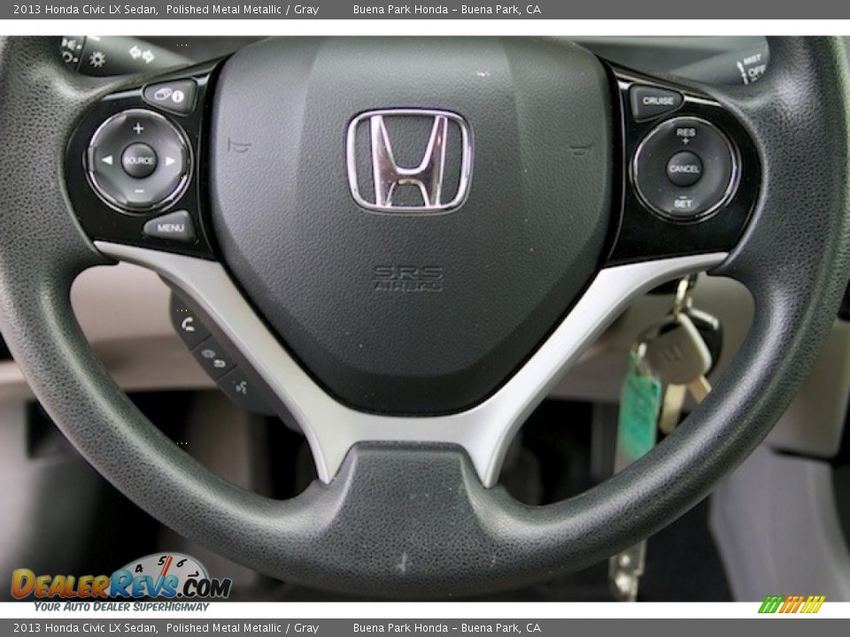 2013 Honda Civic LX Sedan Polished Metal Metallic / Gray Photo #13