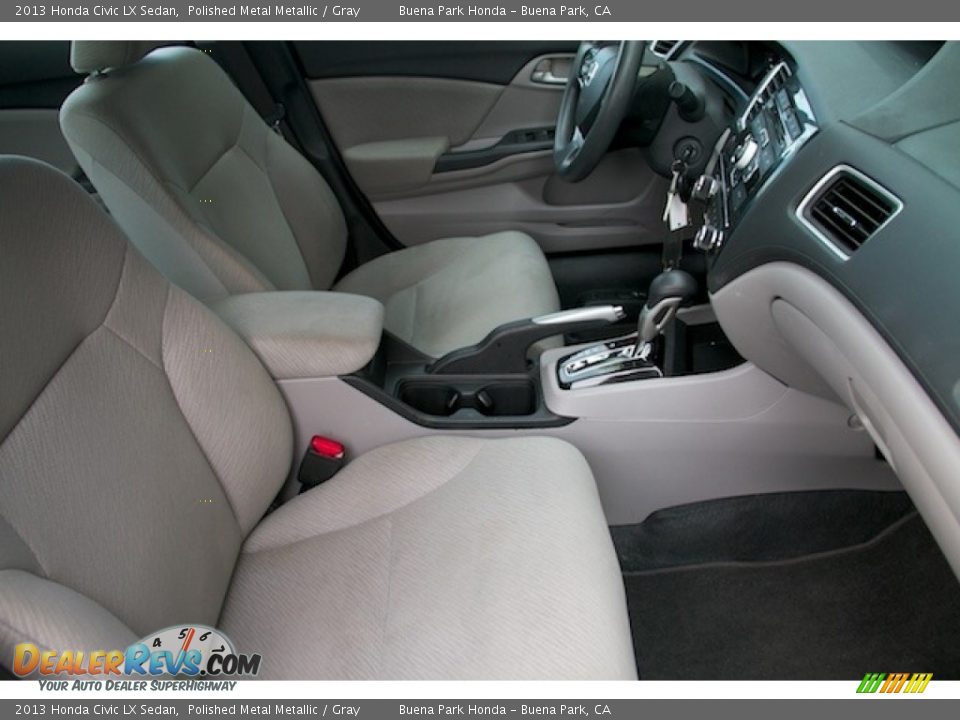 2013 Honda Civic LX Sedan Polished Metal Metallic / Gray Photo #18