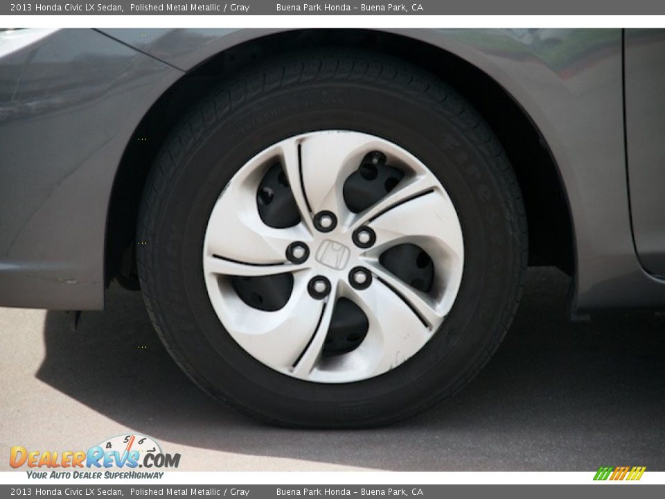 2013 Honda Civic LX Sedan Polished Metal Metallic / Gray Photo #26