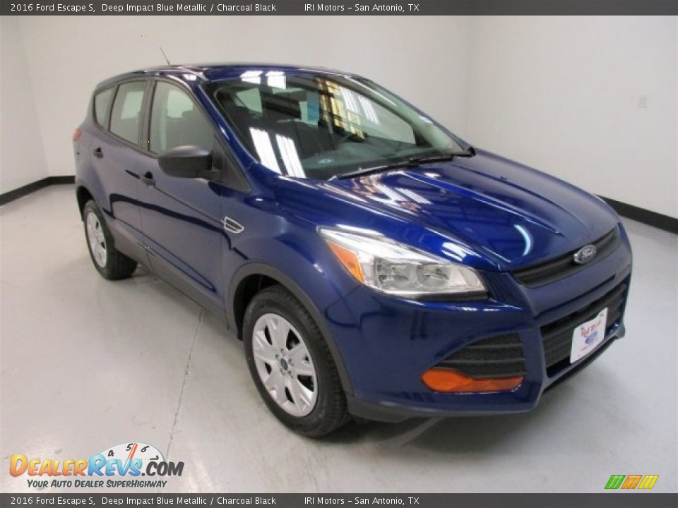 2016 Ford Escape S Deep Impact Blue Metallic / Charcoal Black Photo #2