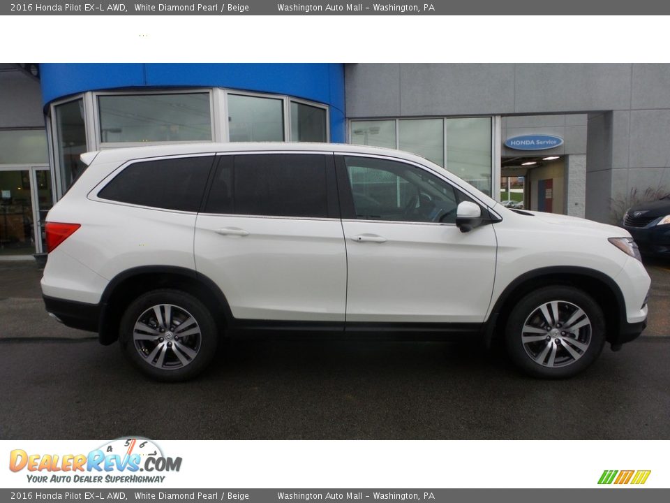 2016 Honda Pilot EX-L AWD White Diamond Pearl / Beige Photo #2