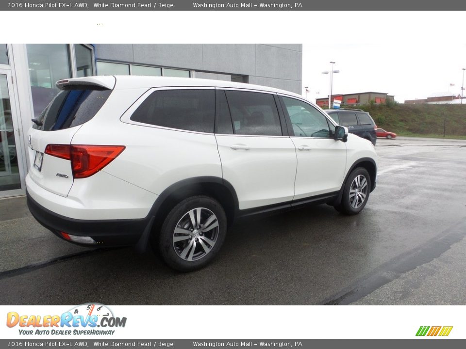 2016 Honda Pilot EX-L AWD White Diamond Pearl / Beige Photo #4