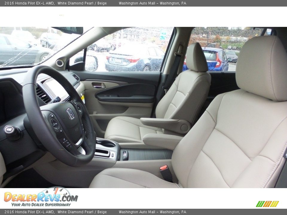 2016 Honda Pilot EX-L AWD White Diamond Pearl / Beige Photo #8