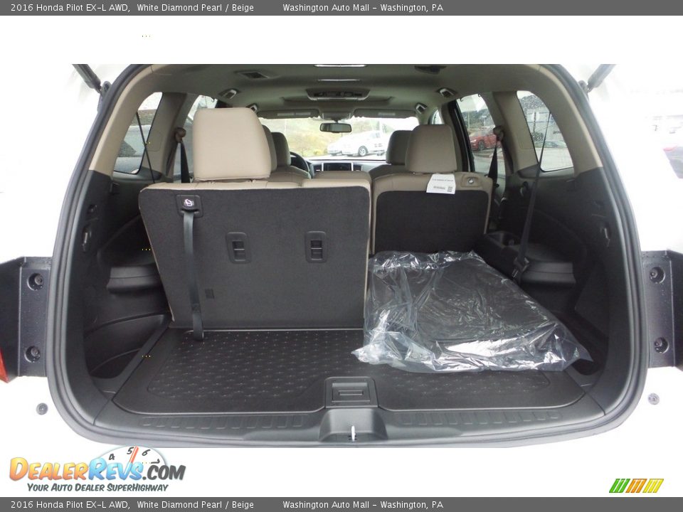 2016 Honda Pilot EX-L AWD White Diamond Pearl / Beige Photo #12