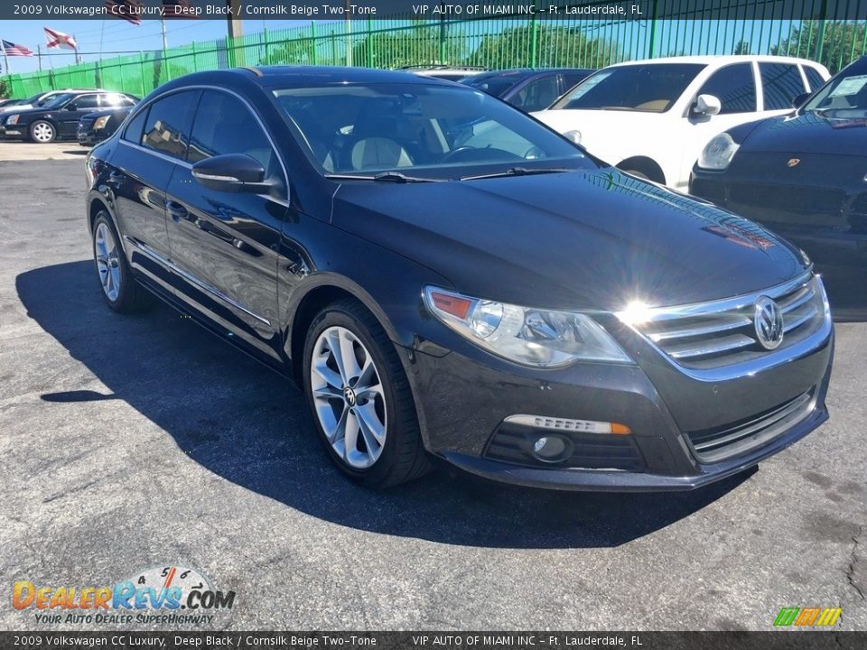 2009 Volkswagen CC Luxury Deep Black / Cornsilk Beige Two-Tone Photo #3