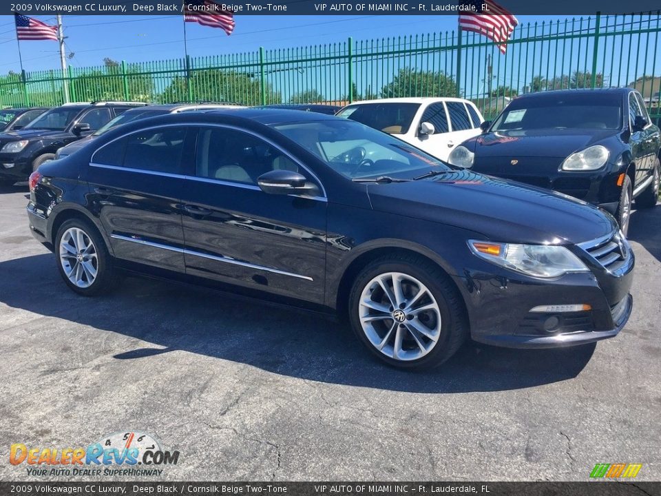 2009 Volkswagen CC Luxury Deep Black / Cornsilk Beige Two-Tone Photo #4