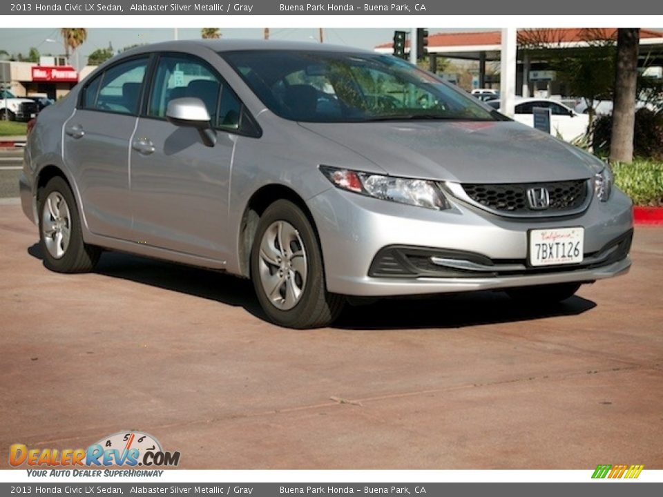 2013 Honda Civic LX Sedan Alabaster Silver Metallic / Gray Photo #1