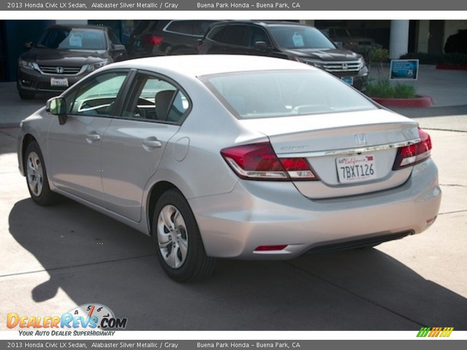 2013 Honda Civic LX Sedan Alabaster Silver Metallic / Gray Photo #2