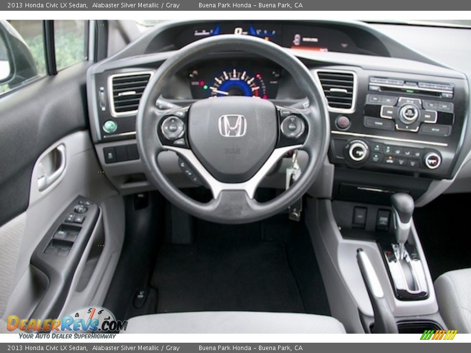 2013 Honda Civic LX Sedan Alabaster Silver Metallic / Gray Photo #5