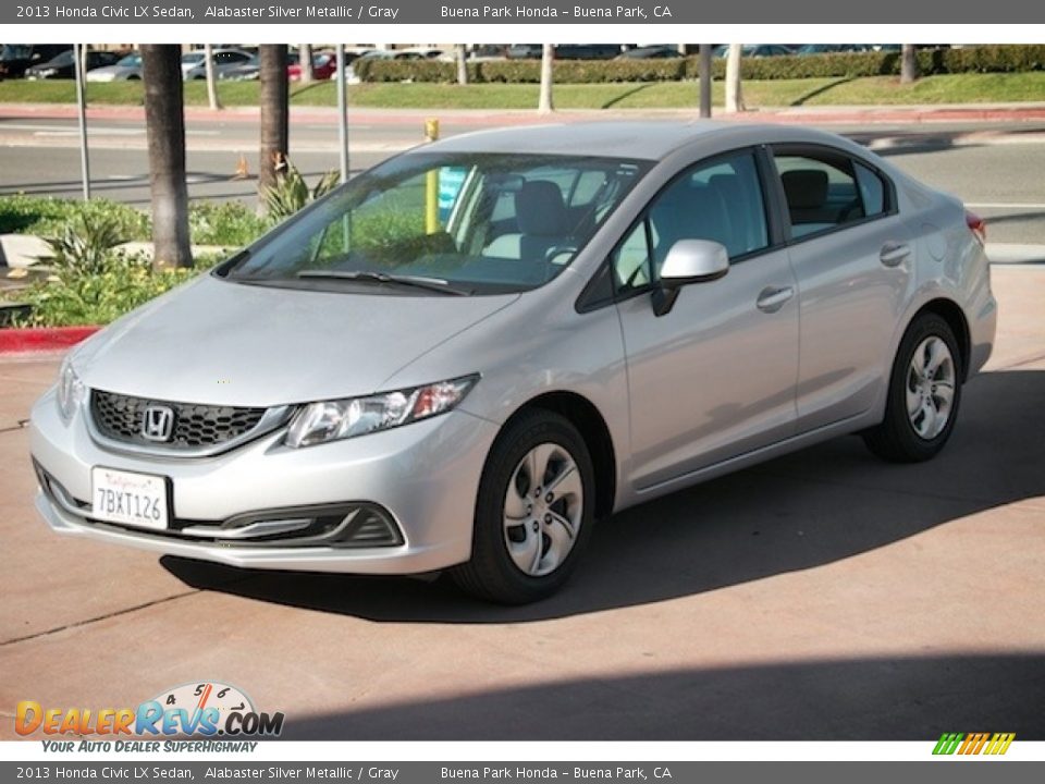 2013 Honda Civic LX Sedan Alabaster Silver Metallic / Gray Photo #8