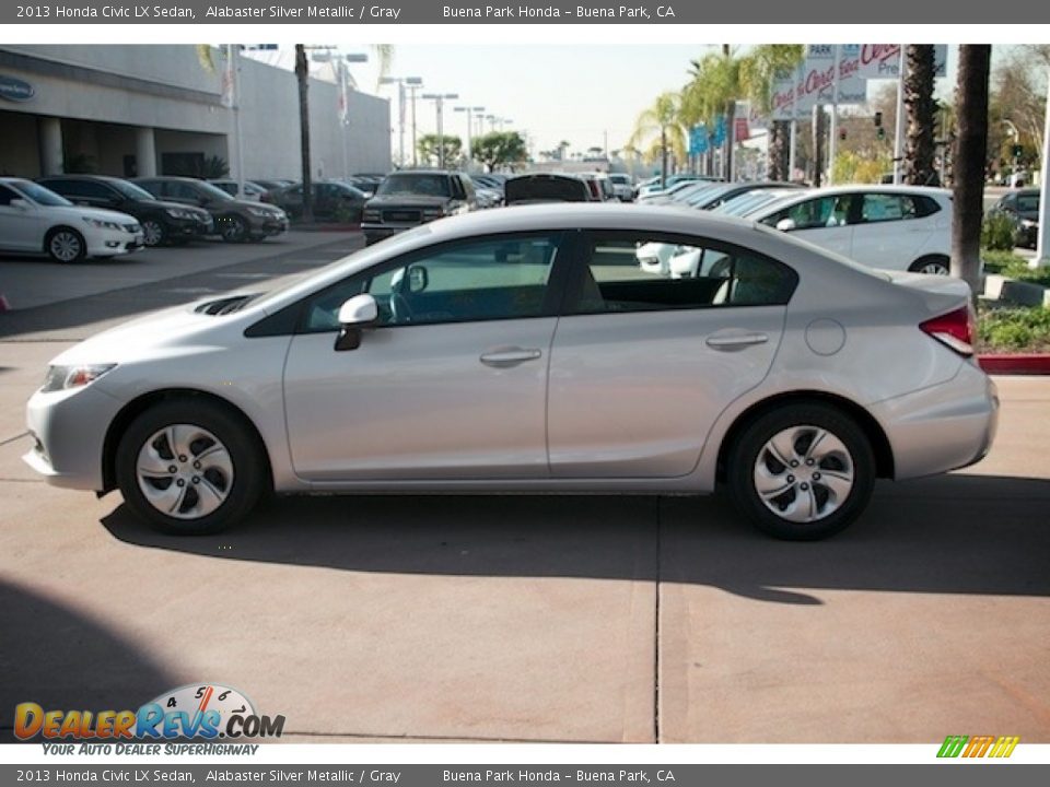 2013 Honda Civic LX Sedan Alabaster Silver Metallic / Gray Photo #9