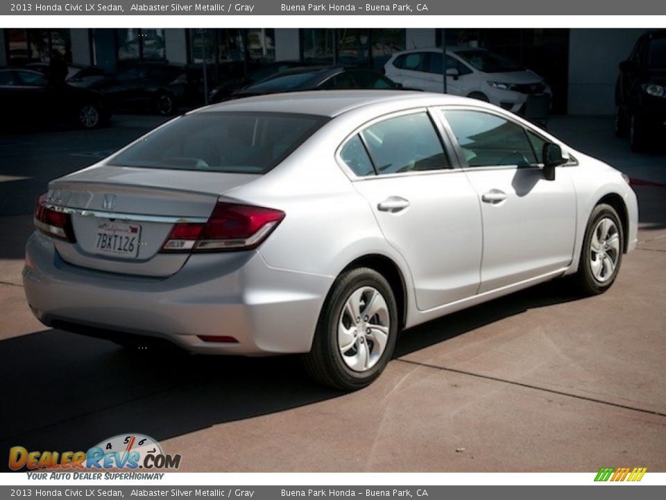 2013 Honda Civic LX Sedan Alabaster Silver Metallic / Gray Photo #11