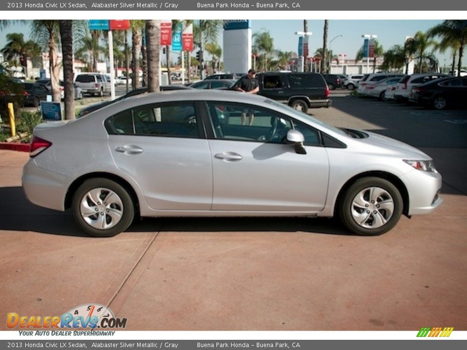 2013 Honda Civic LX Sedan Alabaster Silver Metallic / Gray Photo #12