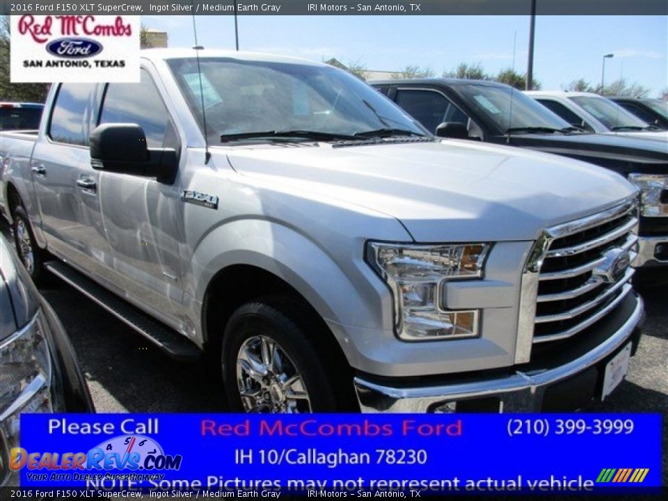 2016 Ford F150 XLT SuperCrew Ingot Silver / Medium Earth Gray Photo #1
