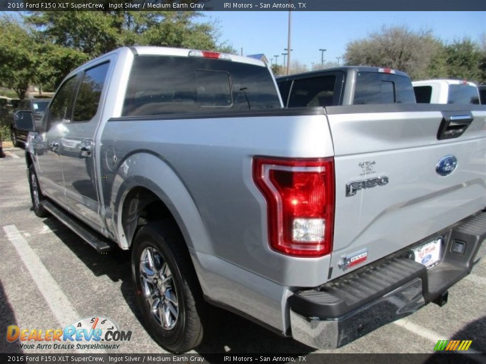 2016 Ford F150 XLT SuperCrew Ingot Silver / Medium Earth Gray Photo #6