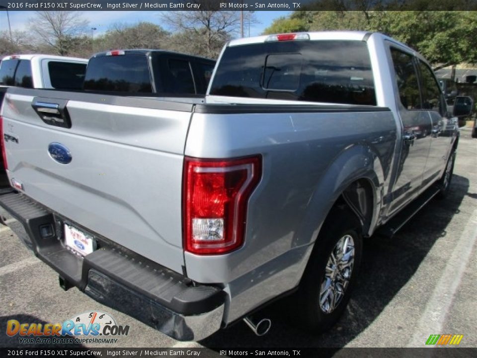2016 Ford F150 XLT SuperCrew Ingot Silver / Medium Earth Gray Photo #9