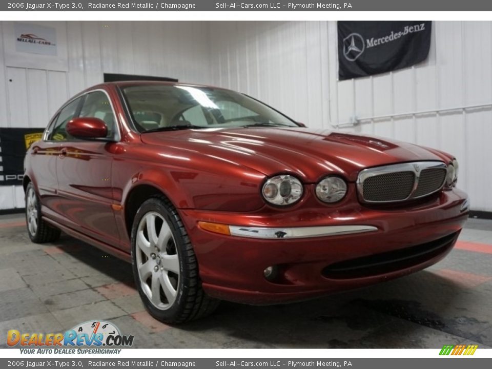 2006 Jaguar X-Type 3.0 Radiance Red Metallic / Champagne Photo #5