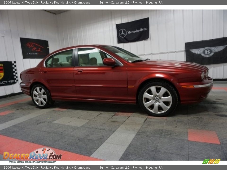 2006 Jaguar X-Type 3.0 Radiance Red Metallic / Champagne Photo #6