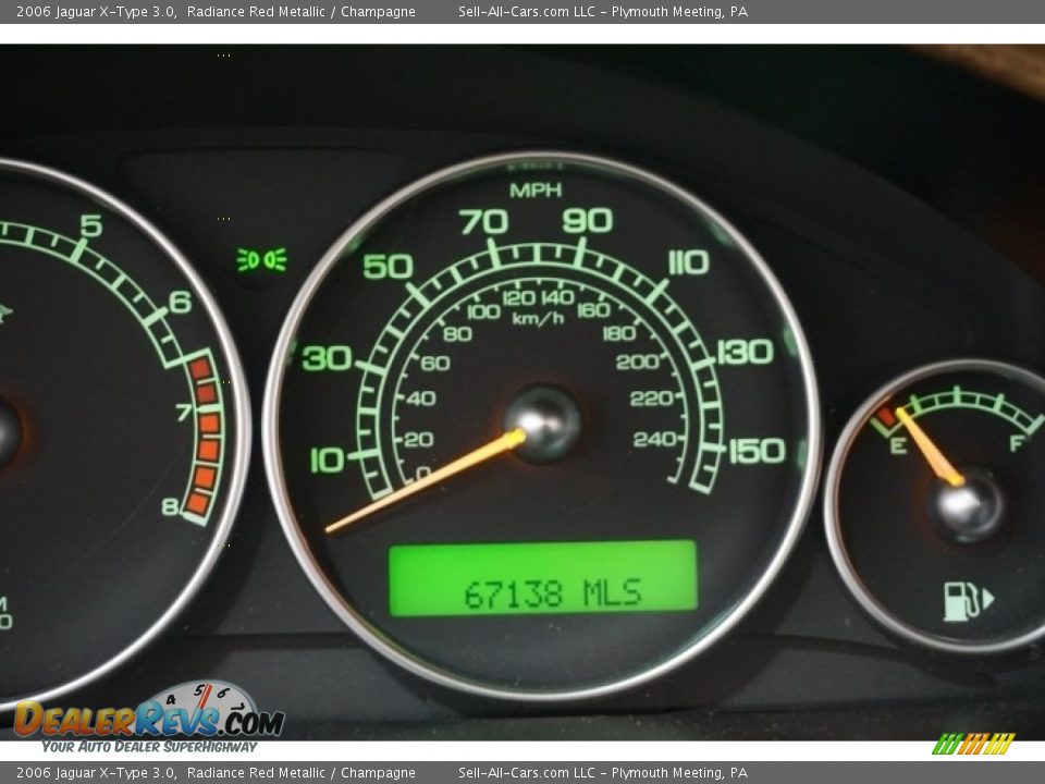 2006 Jaguar X-Type 3.0 Radiance Red Metallic / Champagne Photo #35