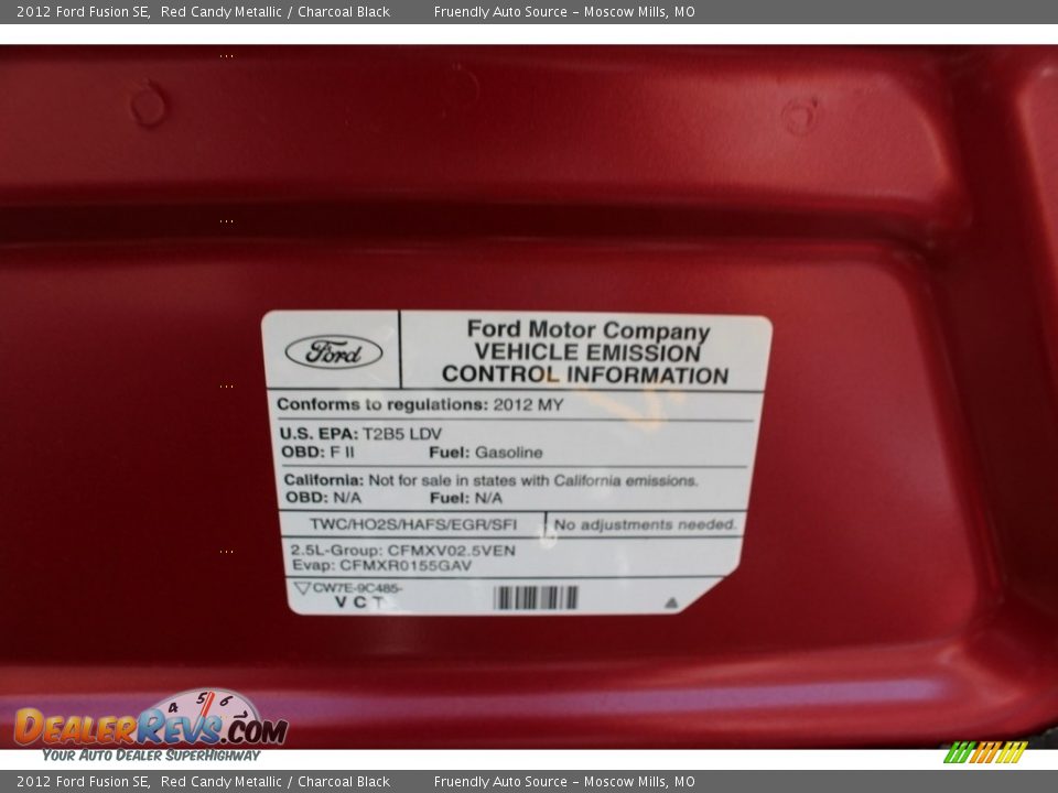 2012 Ford Fusion SE Red Candy Metallic / Charcoal Black Photo #33