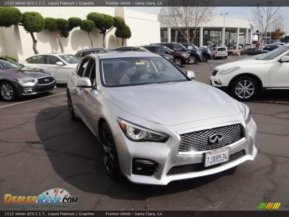 2015 Infiniti Q50 S 3.7 Liquid Platinum / Graphite Photo #3