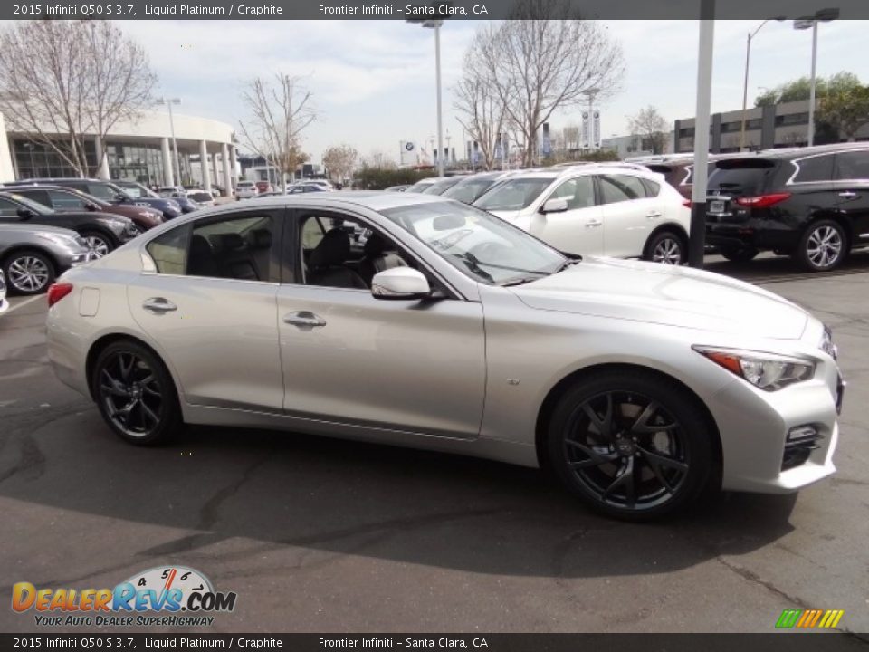 2015 Infiniti Q50 S 3.7 Liquid Platinum / Graphite Photo #5