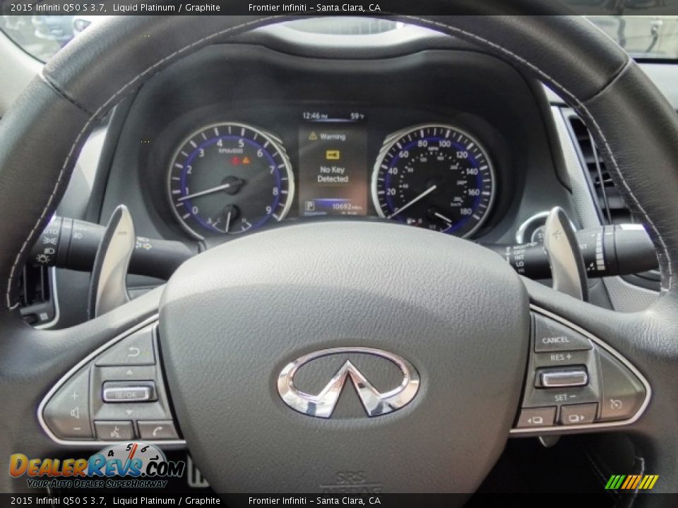 2015 Infiniti Q50 S 3.7 Liquid Platinum / Graphite Photo #22