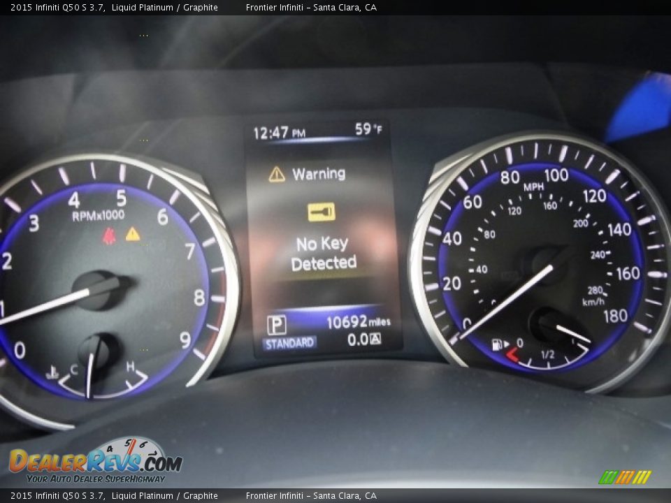 2015 Infiniti Q50 S 3.7 Liquid Platinum / Graphite Photo #26