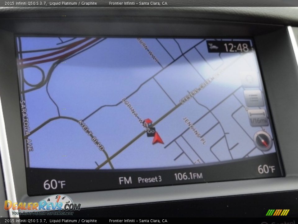 2015 Infiniti Q50 S 3.7 Liquid Platinum / Graphite Photo #30