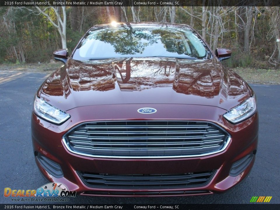 2016 Ford Fusion Hybrid S Bronze Fire Metallic / Medium Earth Gray Photo #9