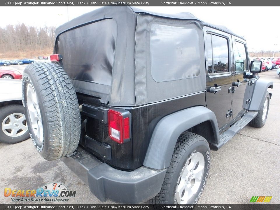 2010 Jeep Wrangler Unlimited Sport 4x4 Black / Dark Slate Gray/Medium Slate Gray Photo #4