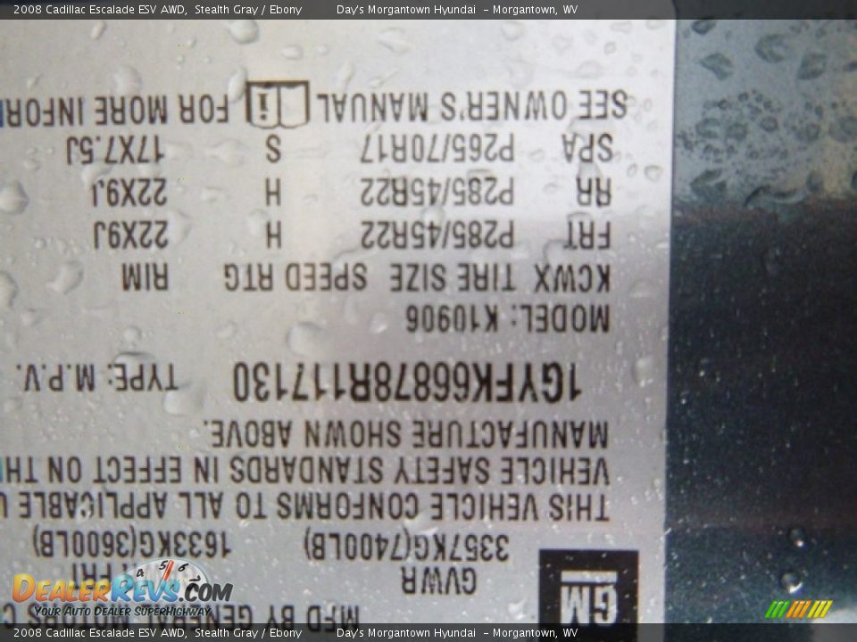 2008 Cadillac Escalade ESV AWD Stealth Gray / Ebony Photo #25