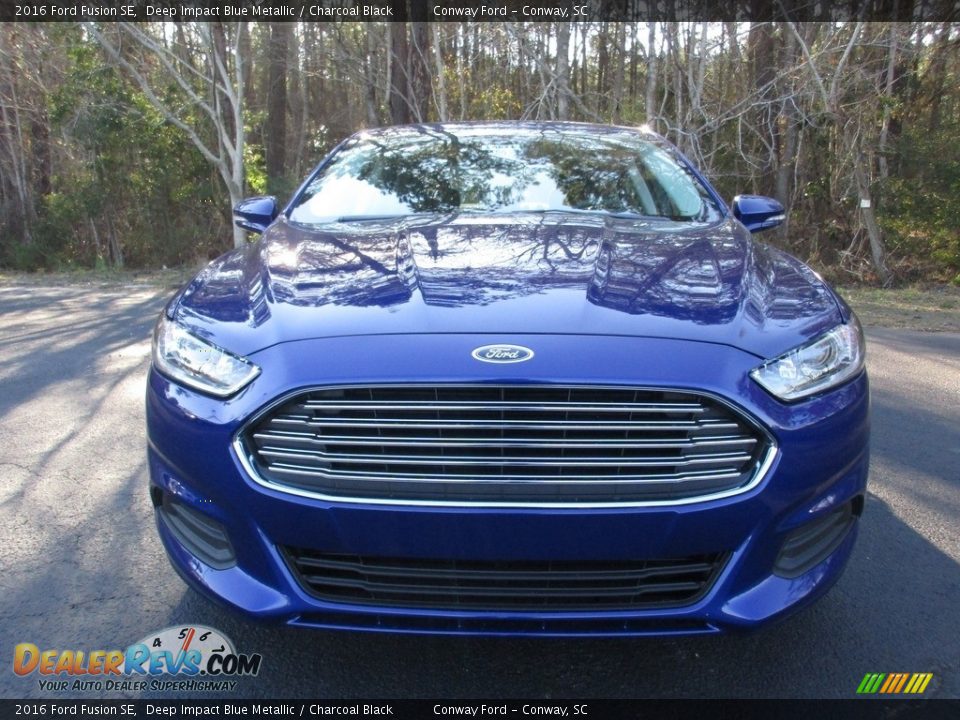 2016 Ford Fusion SE Deep Impact Blue Metallic / Charcoal Black Photo #9