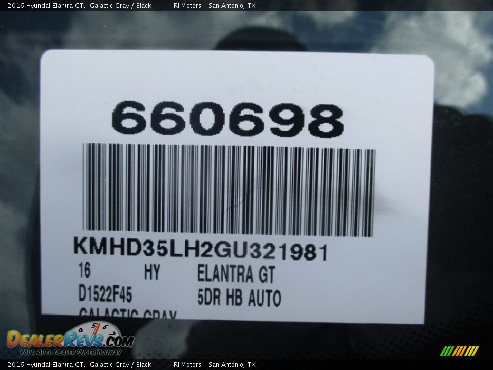 2016 Hyundai Elantra GT Galactic Gray / Black Photo #22