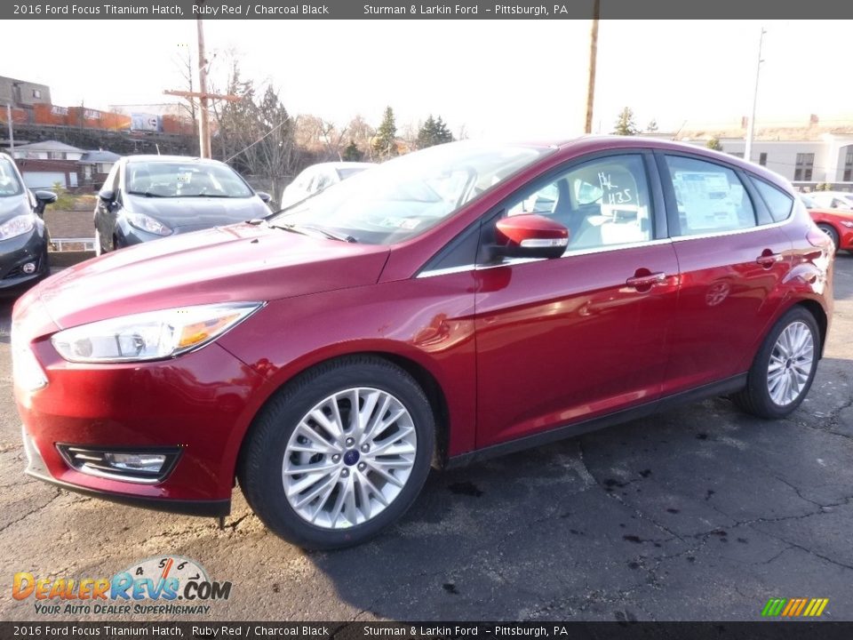 2016 Ford Focus Titanium Hatch Ruby Red / Charcoal Black Photo #3